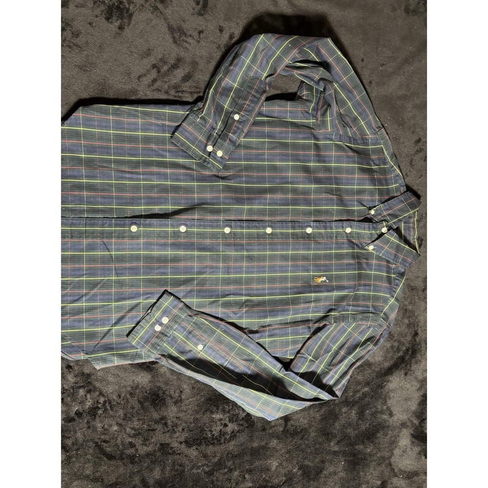 Ralph Lauren Green Plaid Button Down Classic Fit Dress Shirt Men's 14.5 32/33 - Picture 1 of 10
